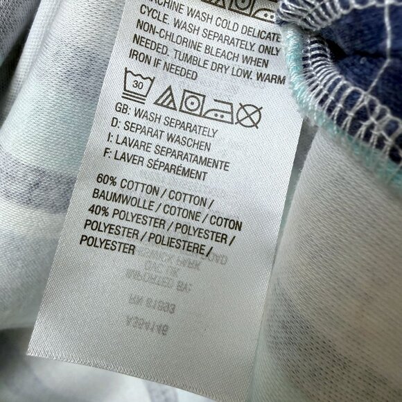 Denim & Co Blue Stripe Tunic Tee Large Petite V-Neck 3/4 Sleeve Womens Top NWOT - Picture 7 of 7